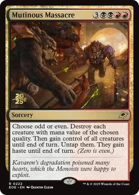 Mutinous Massacre card from Prerelease Cards
