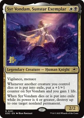 Syr Vondam, Sunstar Exemplar card from Prerelease Cards