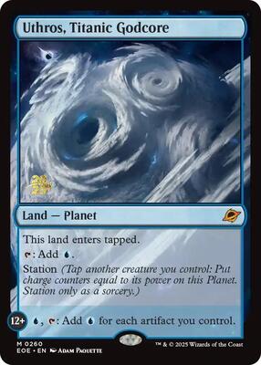 Uthros, Titanic Godcore card from Prerelease Cards