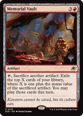 Memorial Vault card from Promo Pack: Edge of Eternities