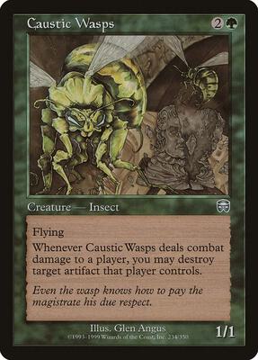 Caustic Wasps card from Mercadian Masques