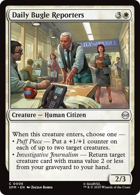 Daily Bugle Reporters card from Marvel's Spider-Man