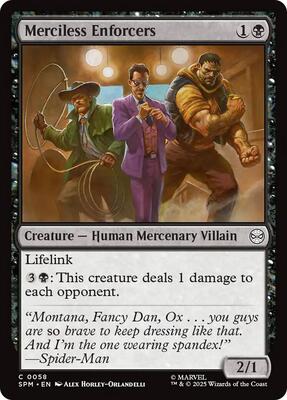 Merciless Enforcers card from Marvel's Spider-Man