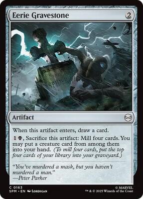 Eerie Gravestone card from Marvel's Spider-Man