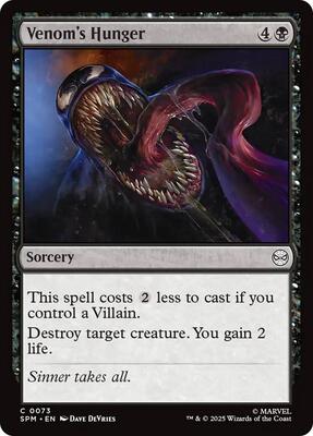 Venom's Hunger card from Marvel's Spider-Man