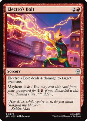 Electro's Bolt card from Marvel's Spider-Man