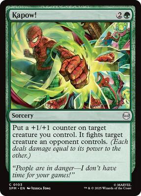 Kapow! card from Marvel's Spider-Man