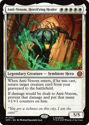 Anti-Venom, Horrifying Healer card from Marvel's Spider-Man