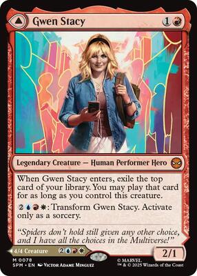 Gwen Stacy card from Marvel's Spider-Man