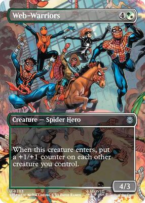 Web-Warriors (Borderless) card from Marvel's Spider-Man