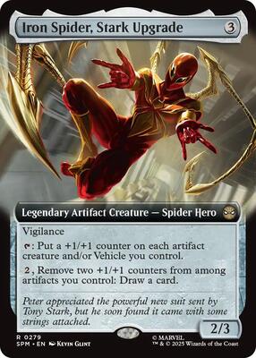 Iron Spider, Stark Upgrade (Extended Art) card from Marvel's Spider-Man
