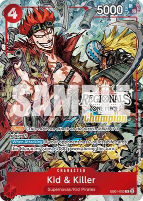 Kid & Killer (Offline Regional Champion Card Set 2025 Vol.2) card from One Piece Promotion Cards