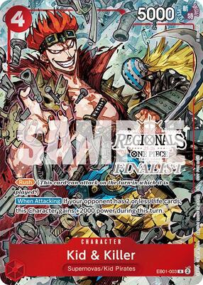 Kid & Killer (Offline Regional Finalist Card Set 2025 Vol.2) card from One Piece Promotion Cards