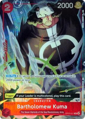 Bartholomew Kuma (Seven Warlords of the Sea Binder Set) card from One Piece Promotion Cards