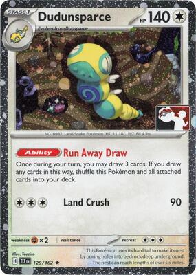 Dudunsparce - 129/162 (Cosmos Holo) card from Prize Pack Series Cards
