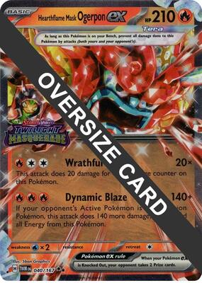 Hearthflame Mask Ogerpon ex (Twilight Masquerade Stamp) card from Jumbo Cards