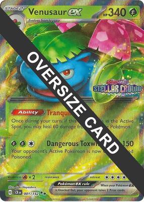 Venusaur ex card from Jumbo Cards