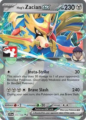 Hop's Zacian ex - 111/159 card from Prize Pack Series Cards