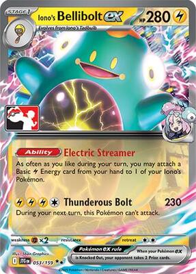 Iono's Bellibolt ex - 053/159 card from Prize Pack Series Cards