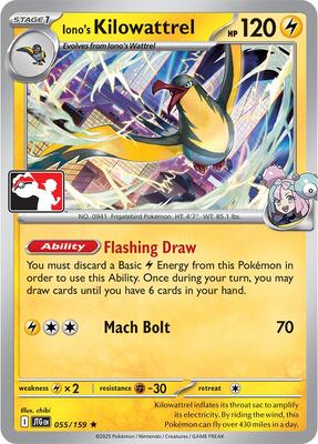 Iono's Kilowattrel - 055/159 card from Prize Pack Series Cards