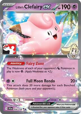 Lillie's Clefairy ex - 056/159 card from Prize Pack Series Cards