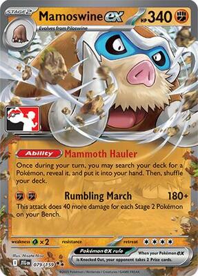 Mamoswine ex - 079/159 card from Prize Pack Series Cards