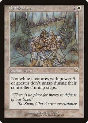 Crackdown card from Mercadian Masques