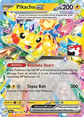 Pikachu ex - 057/191 card from Prize Pack Series Cards