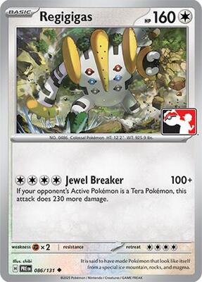 Regigigas - 086/131 card from Prize Pack Series Cards
