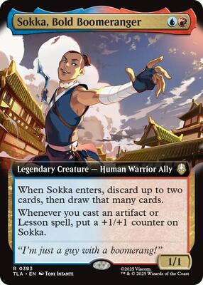 Sokka, Bold Boomeranger (Extended Art) card from Avatar: The Last Airbender