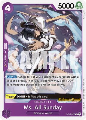 Ms. All Sunday card from Legacy of the Master Release Event Cards