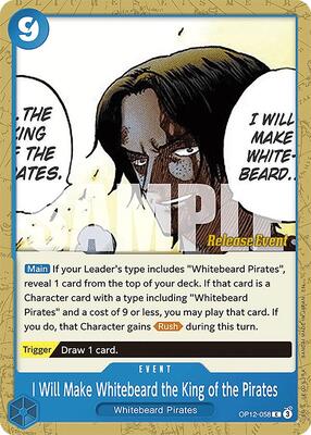 I Will Make Whitebeard the King of the Pirates card from Legacy of the Master Release Event Cards