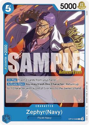 Zephyr(Navy) card from Legacy of the Master Release Event Cards