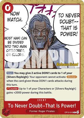 To Never Doubt--That Is Power! card from Legacy of the Master Release Event Cards