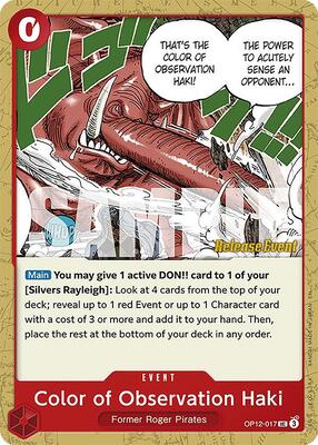 Color of Observation Haki card from Legacy of the Master Release Event Cards