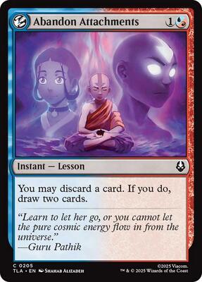 Abandon Attachments card from Avatar: The Last Airbender