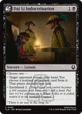 Dai Li Indoctrination card from Avatar: The Last Airbender