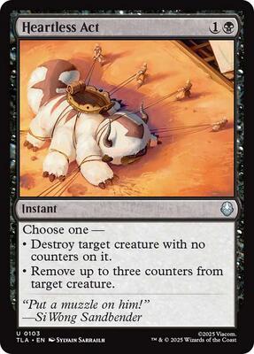 Heartless Act card from Avatar: The Last Airbender