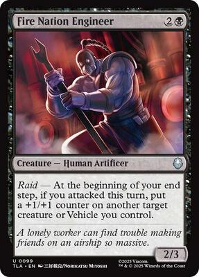 Fire Nation Engineer card from Avatar: The Last Airbender