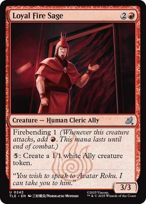 Loyal Fire Sage card from Avatar: The Last Airbender: Eternal-Legal