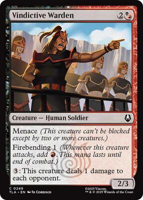 Vindictive Warden card from Avatar: The Last Airbender