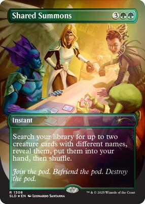 Shared Summons (Rainbow Foil) card from Secret Lair Drop Series