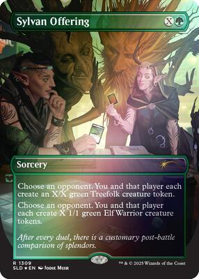 Sylvan Offering (Rainbow Foil) card from Secret Lair Drop Series