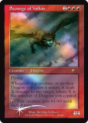 Scourge of Valkas (Retro Frame) card from MagicFest Cards