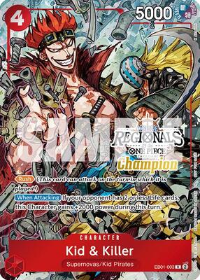 Kid & Killer (Online Regional Champion Card Set 2025 Vol.2) card from One Piece Promotion Cards