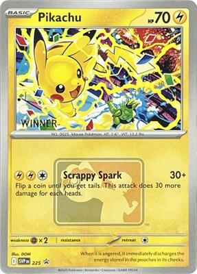 Pikachu - 225 (World Championship 2025) [Winner] card from SV: Scarlet & Violet Promo Cards