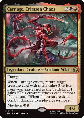 Carnage, Crimson Chaos card from Marvel's Spider-Man