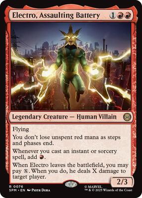 Electro, Assaulting Battery card from Marvel's Spider-Man