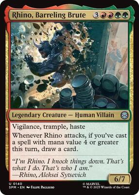 Rhino, Barreling Brute card from Marvel's Spider-Man