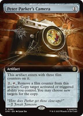 Peter Parker's Camera (Extended Art) card from Marvel's Spider-Man